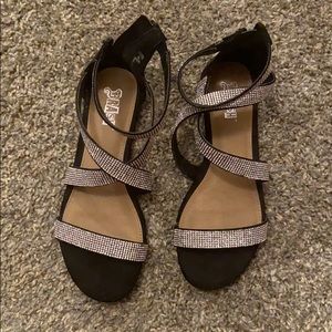 Rhinestone black flats